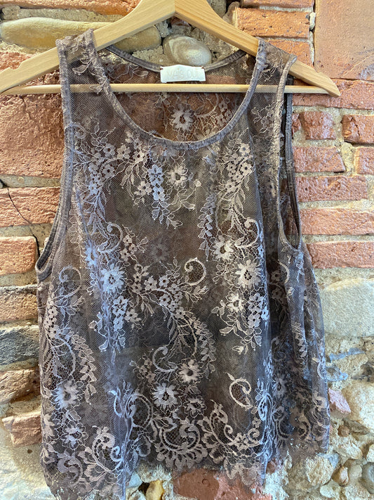 Canotta Misha pizzo mocha mousse