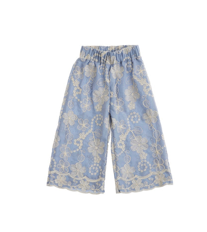 Pantalone Ricami azzurro