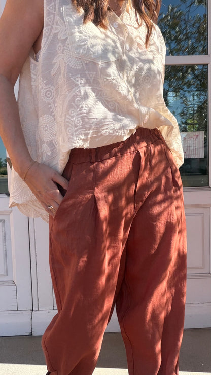 Pantalone Philip Lino Paprika