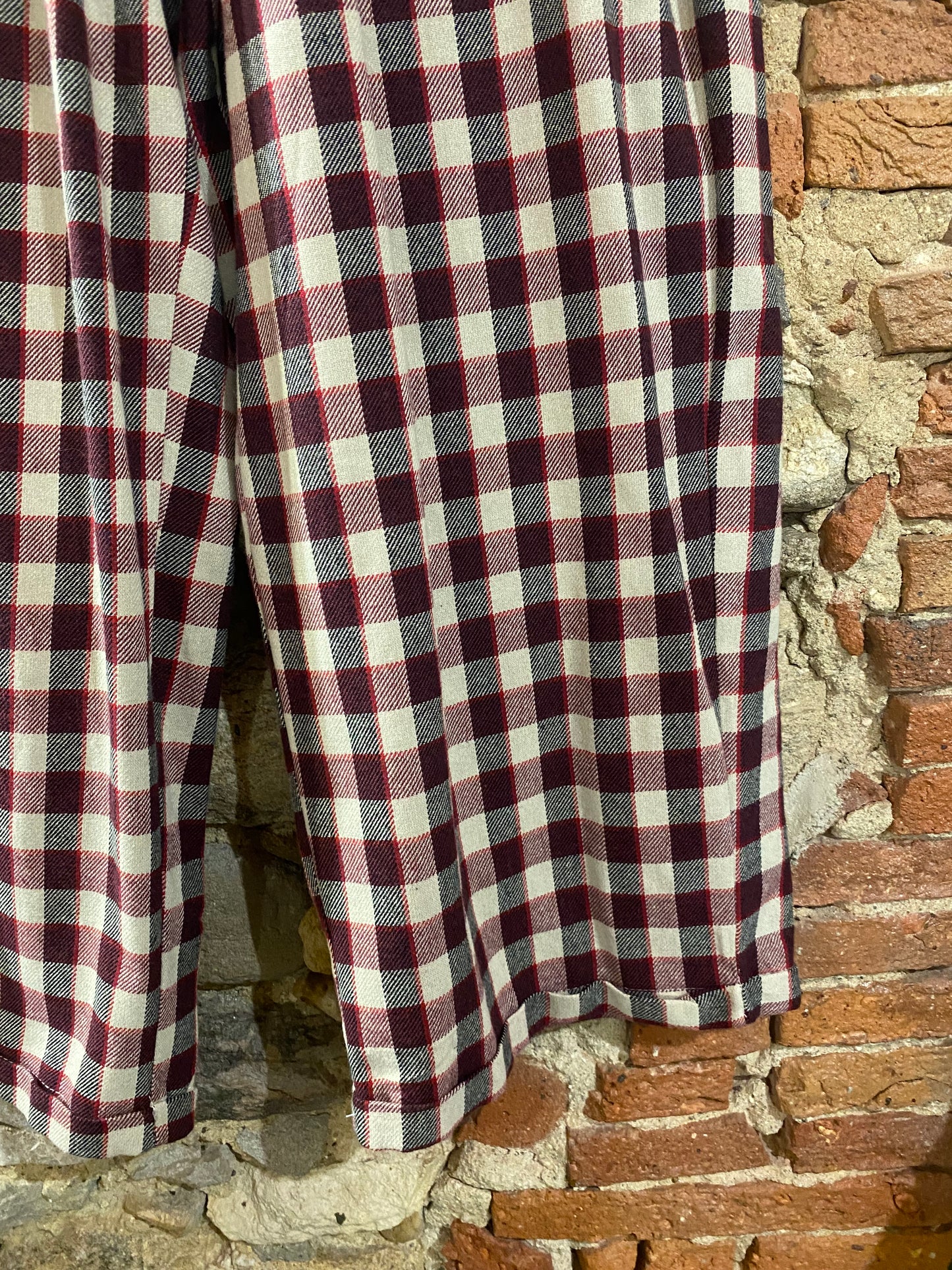 Pantalone Artù check bordeaux