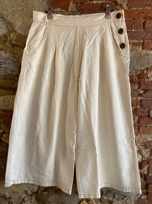 Pantalone Crop colore panna
