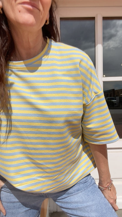 T-shirt Polly azzurro giallo