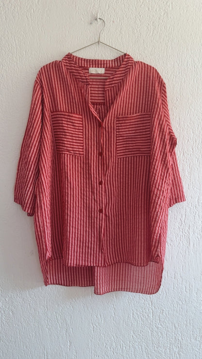 Camicia righe Mahé fragola