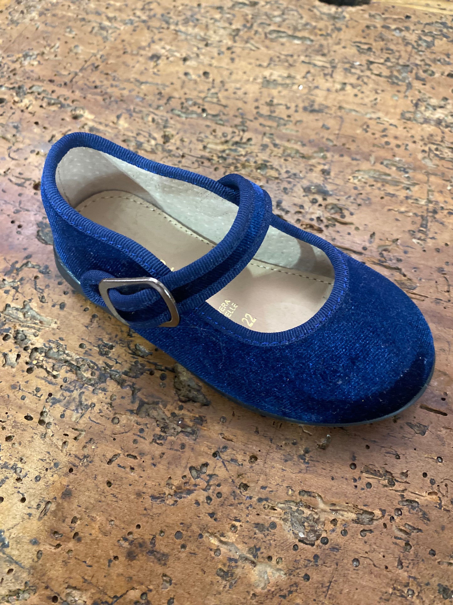 Friulane in velluto colore blu