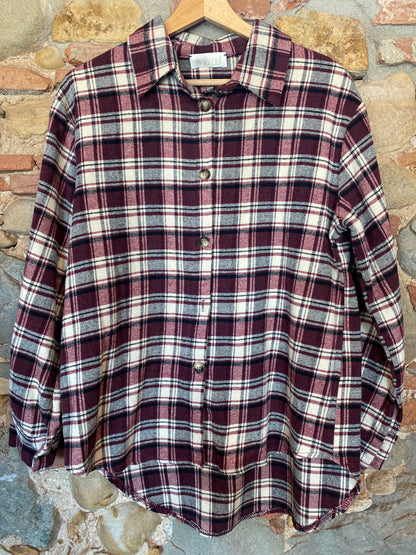 Camicia Dolly check prune/burgundy