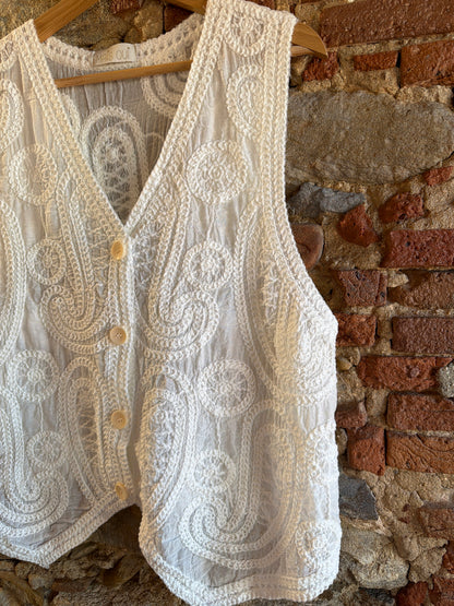 Gilet Crochet White