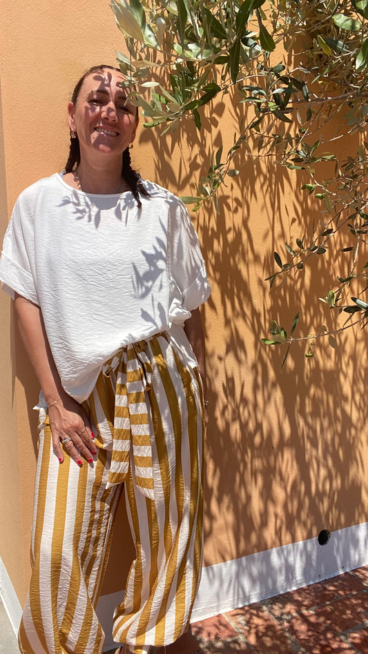 Blusa Dafne viscosa latte