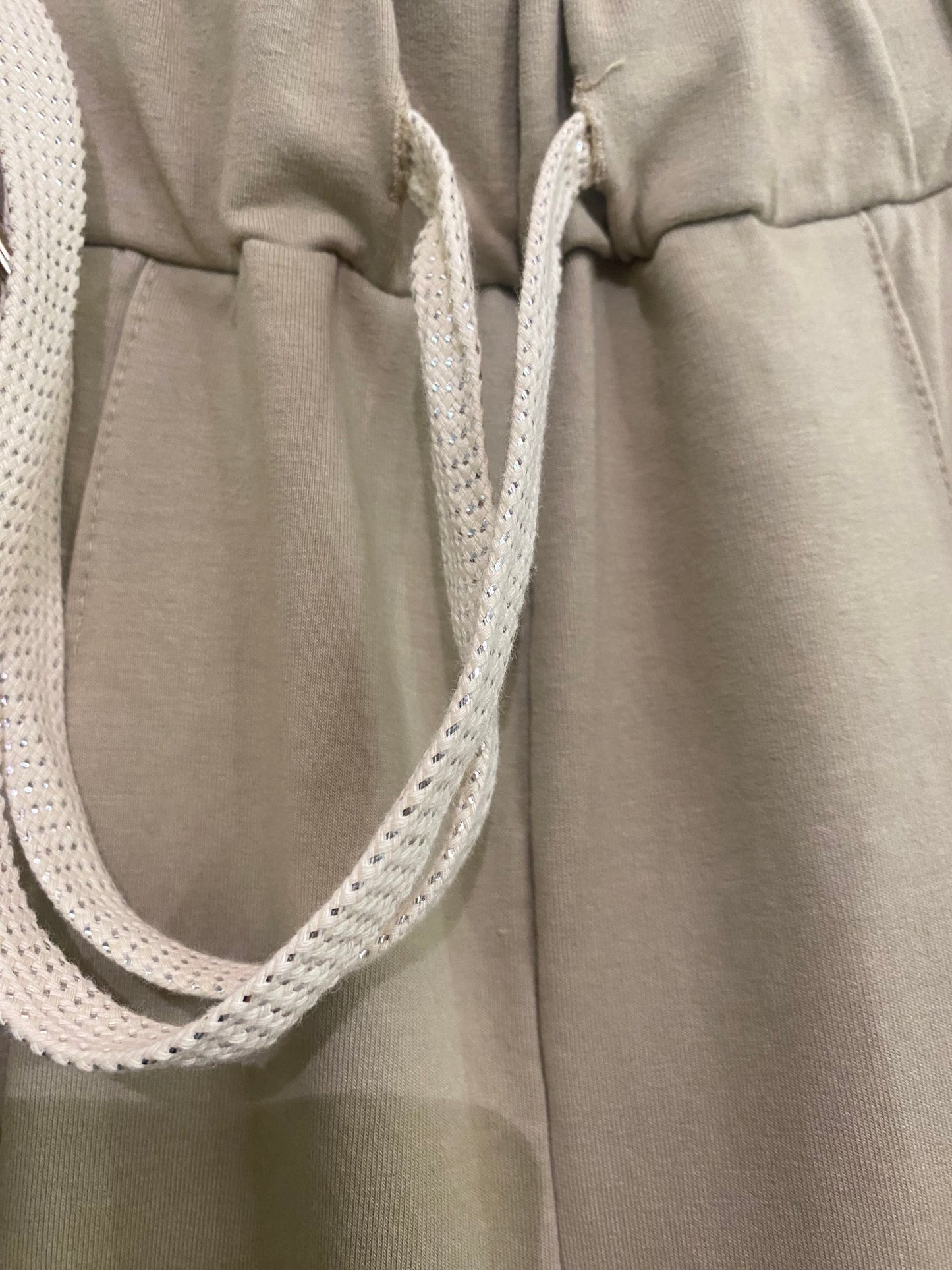 Pantalone palazzo donna in cotone colore sabbia