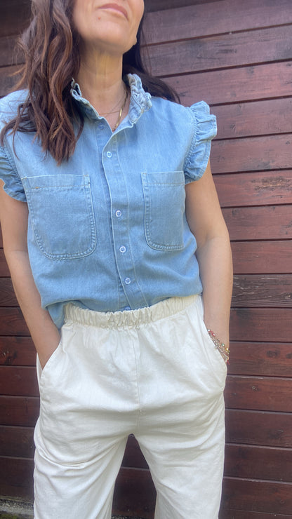 Camicina Asia denim chiara