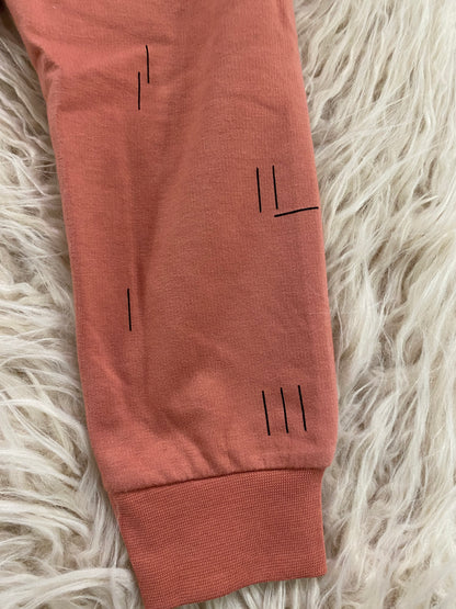 Leggings in felpa colore aragosta stampa astratta
