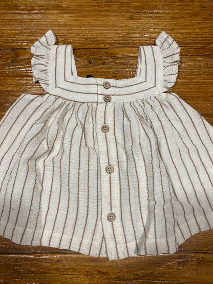 Blusa écru gessata caramello