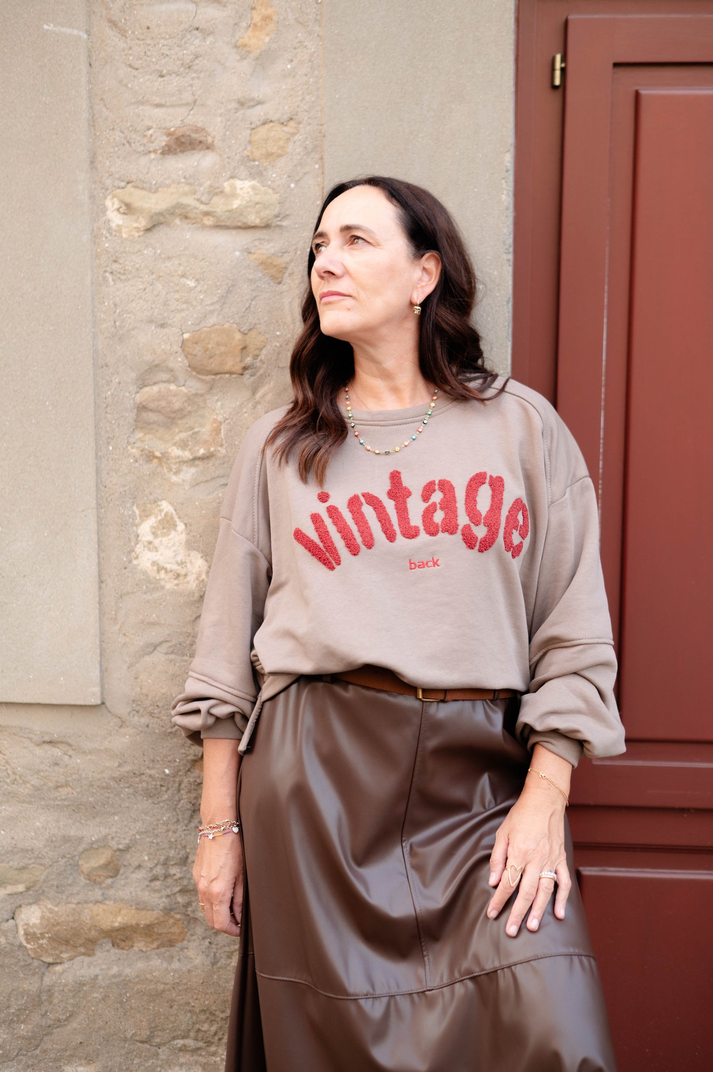 Felpa Vintage tortora