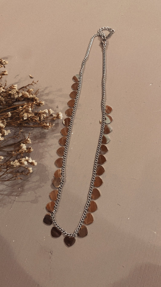 Girocollo pioggia di cuori silver