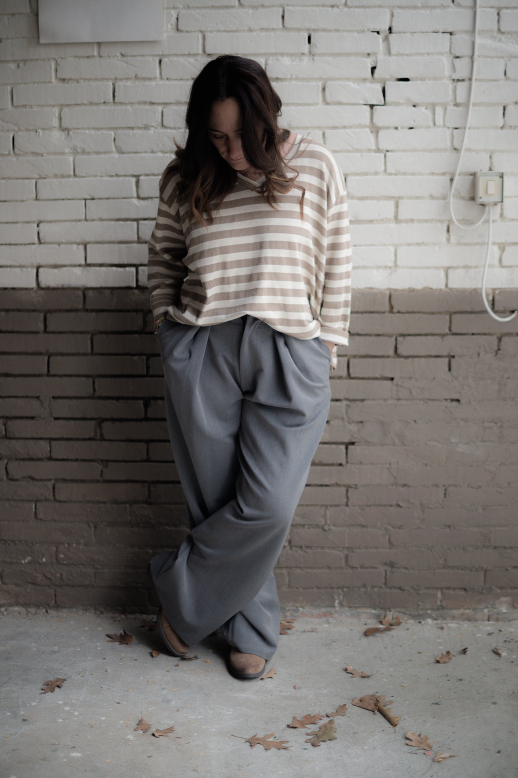Boy pantalone donna colore grigio perla