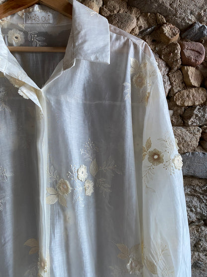 Camicia Martinica burro con ricami