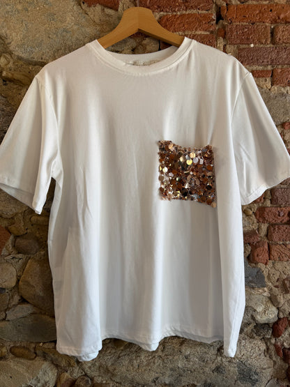 T-shirt Sparkle oro rosa