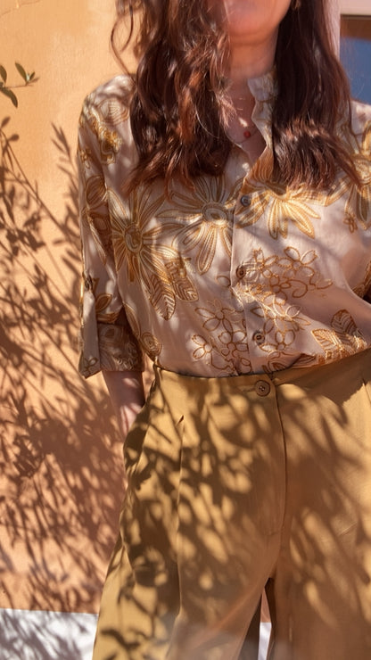 Camicia Fleur beige caldo miele