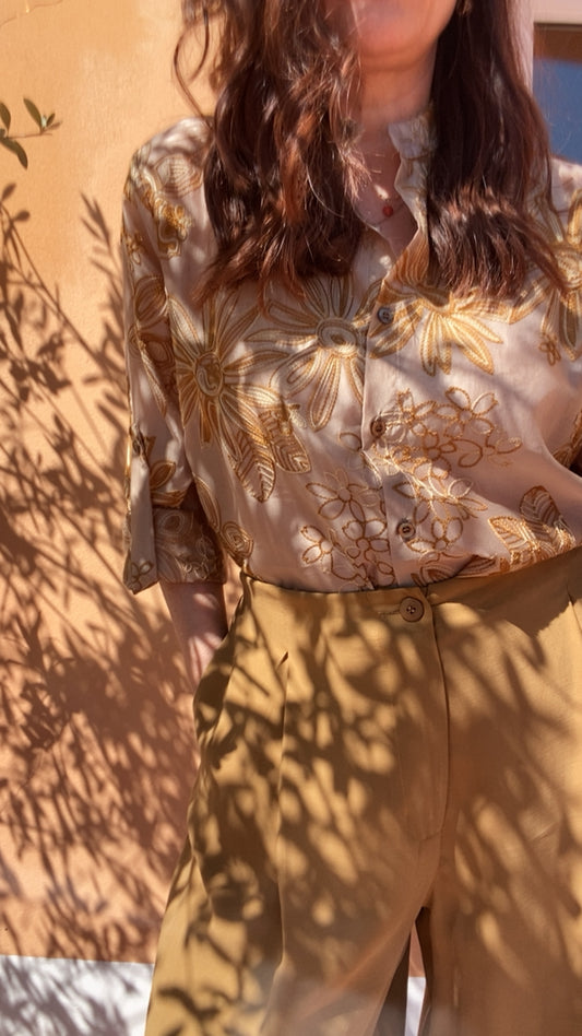 Camicia Fleur beige caldo miele