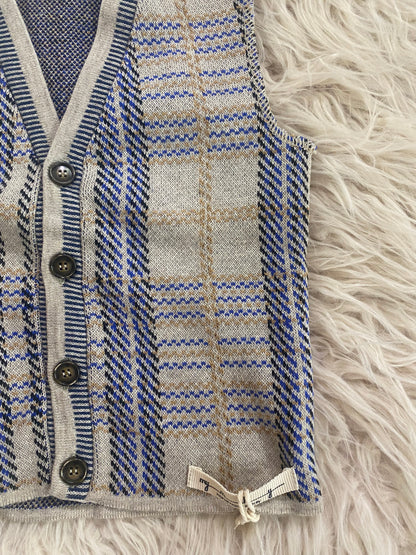 Gilet in maglia fantasia check