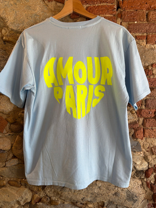 T-Shirt Amour Paris azzurra