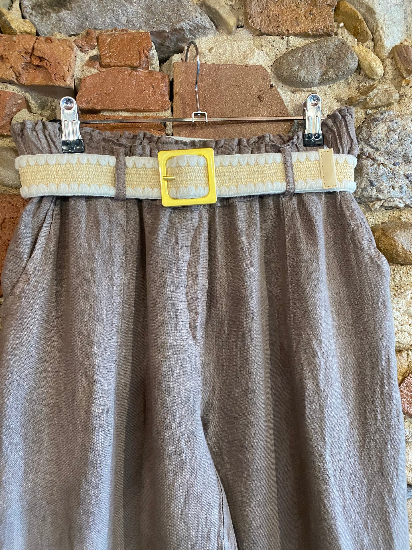 Pantalone Sweet Lino colore mocha mousse
