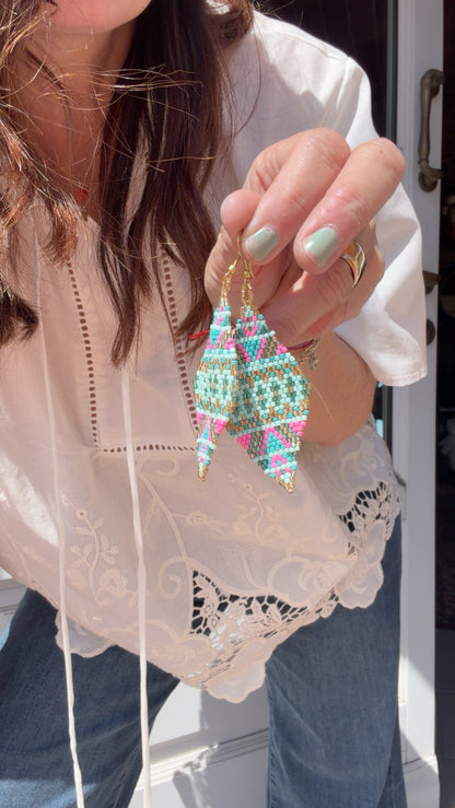 Orecchini Gipsy M rosa azzurro tiffany