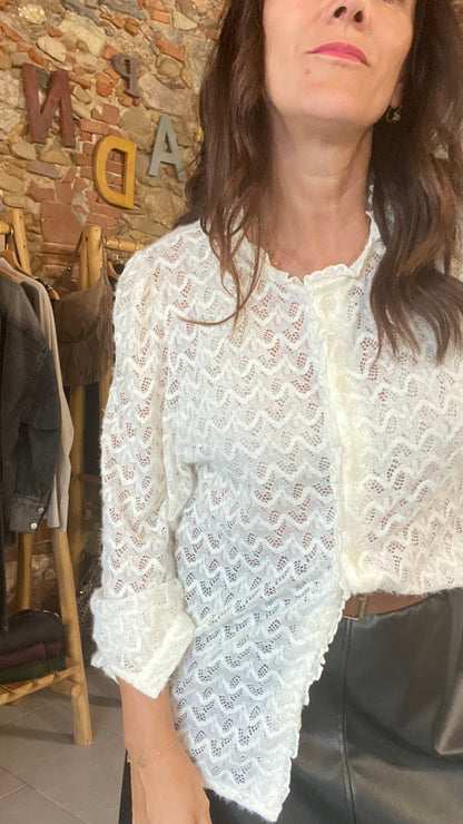 Maglia Dafne pizzo milk