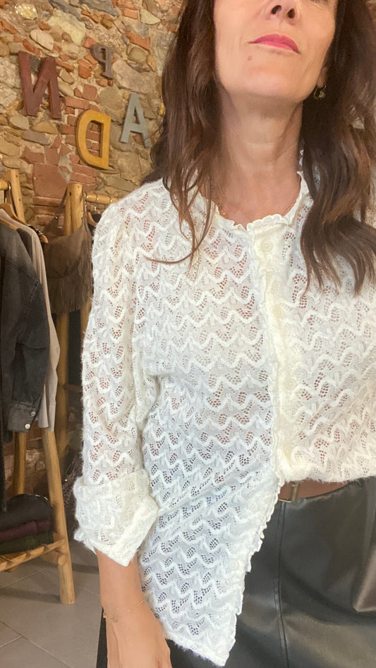 Maglia Dafne pizzo milk