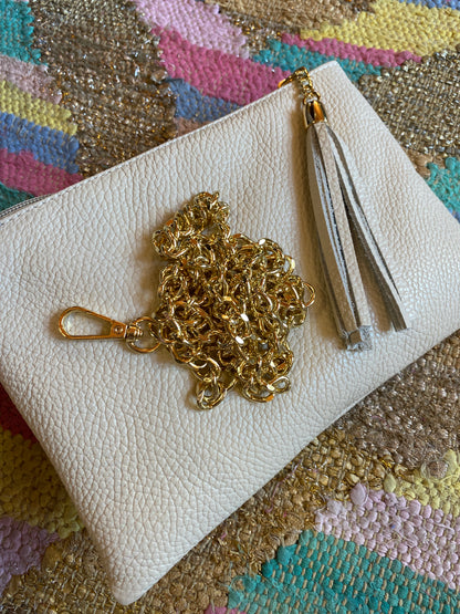 Pochette Mimì in pelle panna