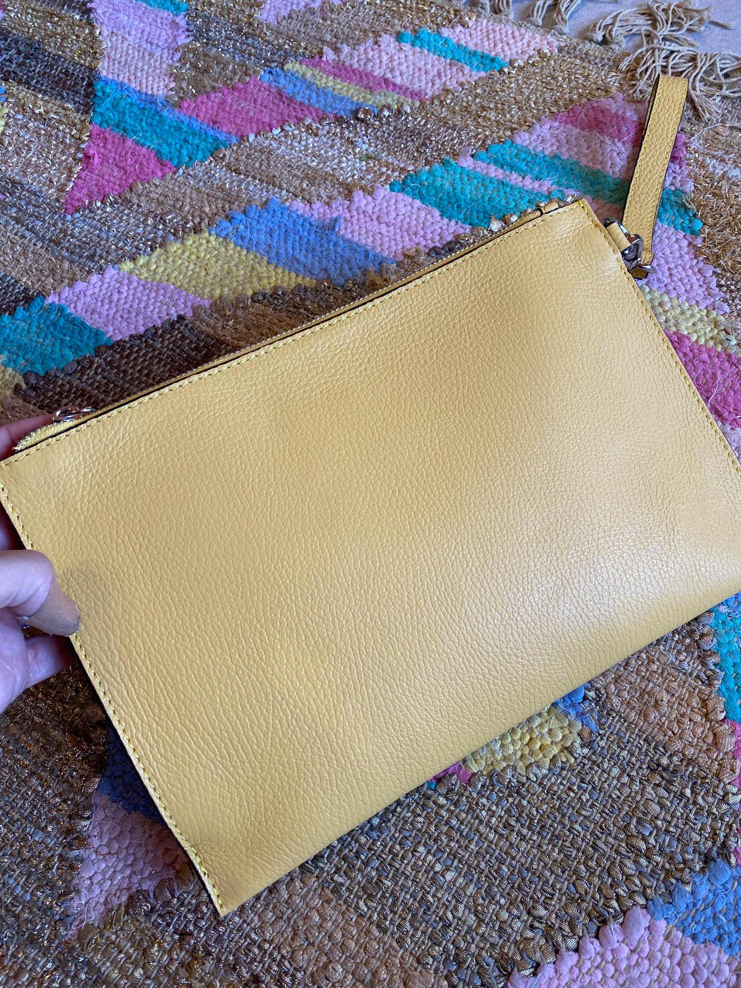 Pochette Cloe in pelle giallo limone