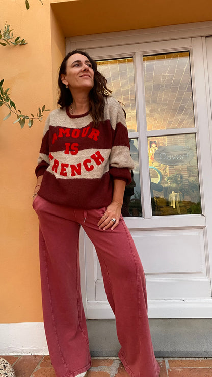 Maglione Amour is French burgundy