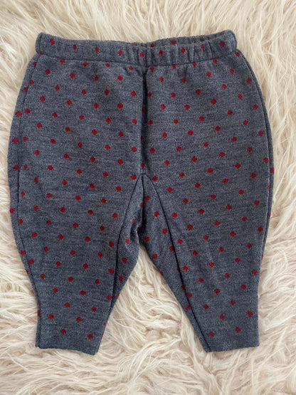 Pantalone in maglia misto lana colore grigio scuro pois bordeaux