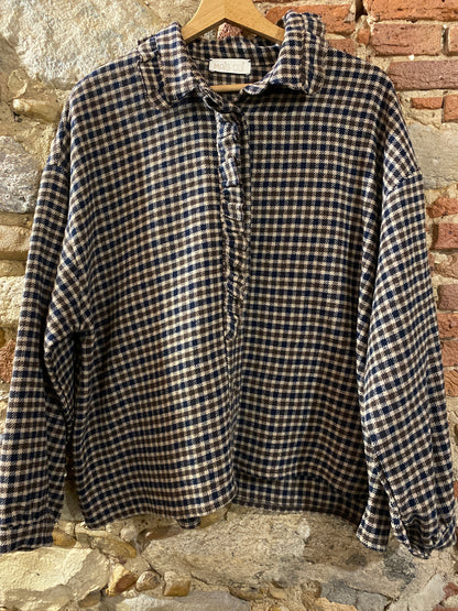 Camicia Roxy check navy choco