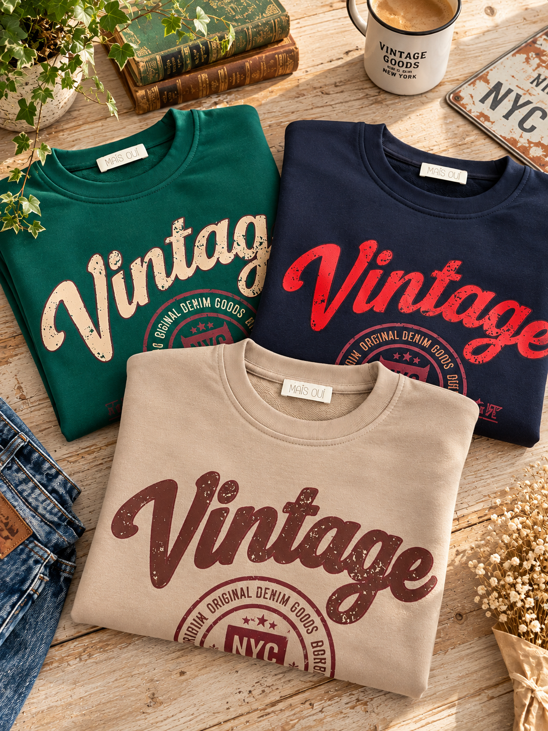 Felpa Vintage Navy