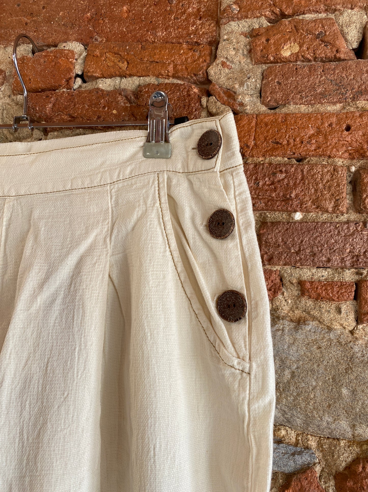 Pantalone Crop colore panna