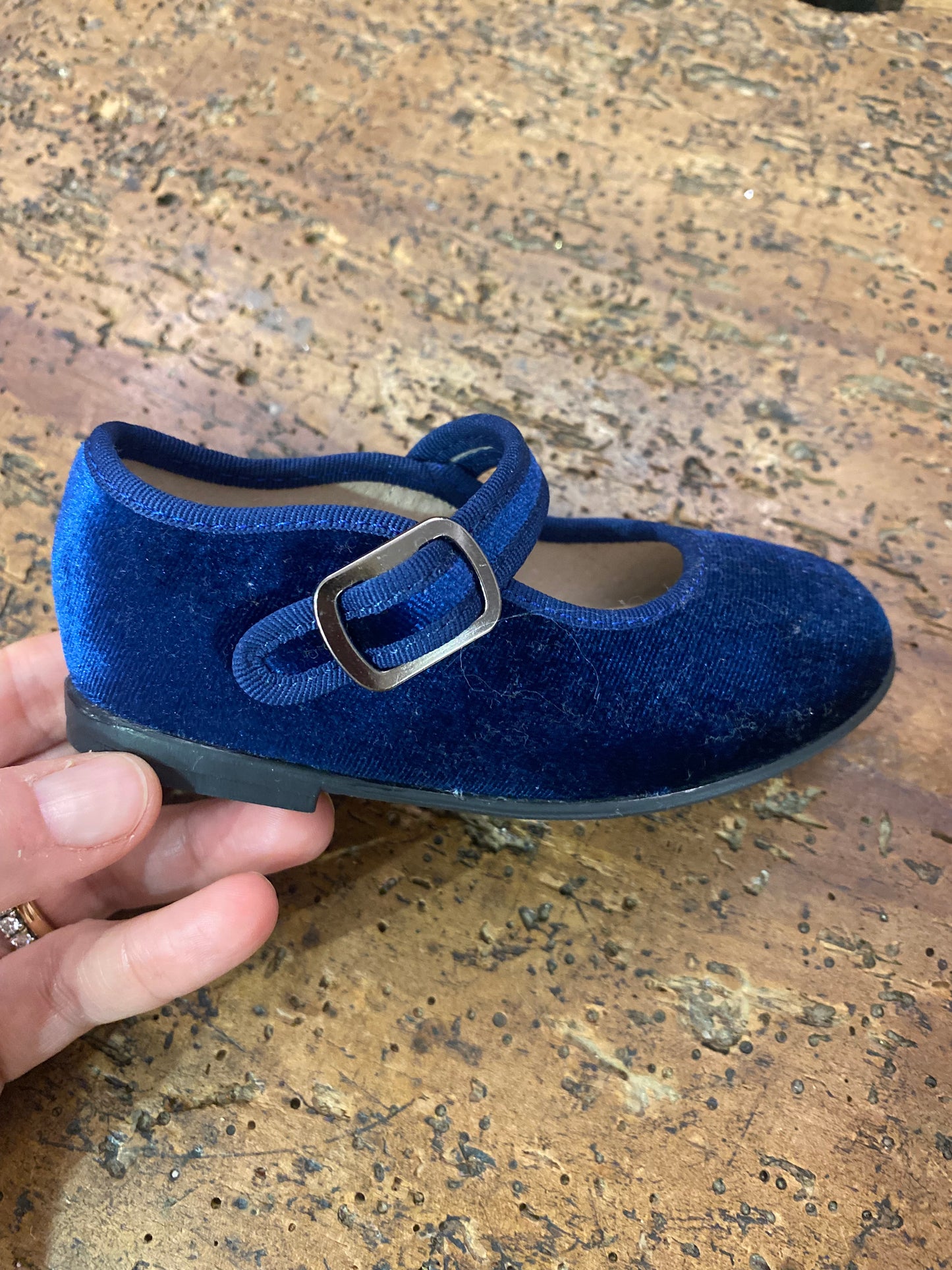Friulane in velluto colore blu