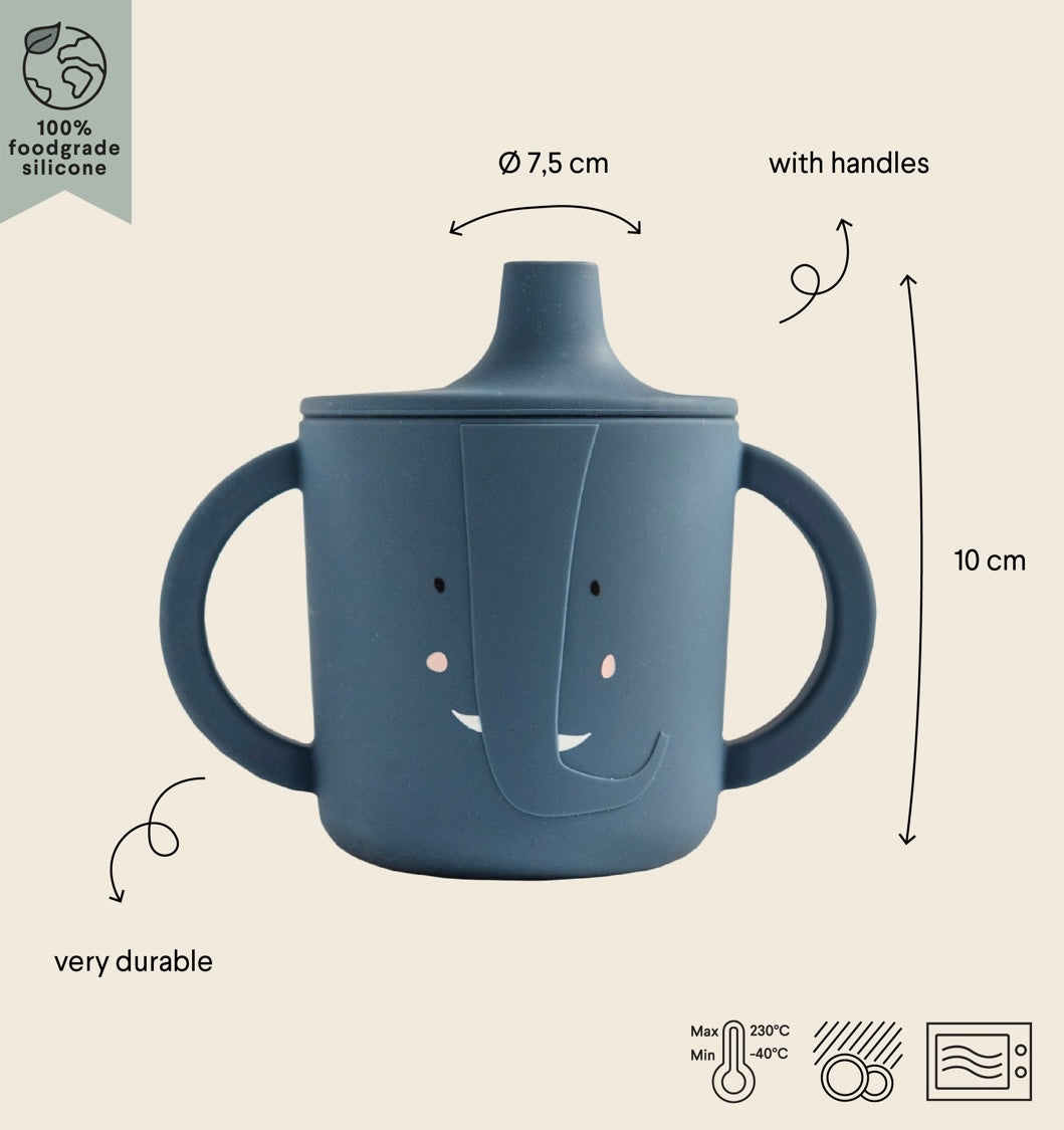 Bicchiere in silicone con manici Elefante