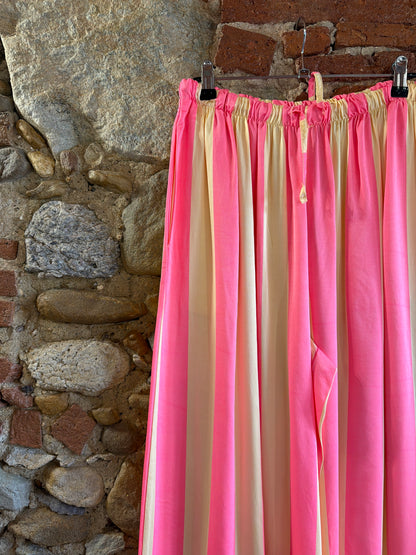 Pantalone Summer crema e rosa bubble