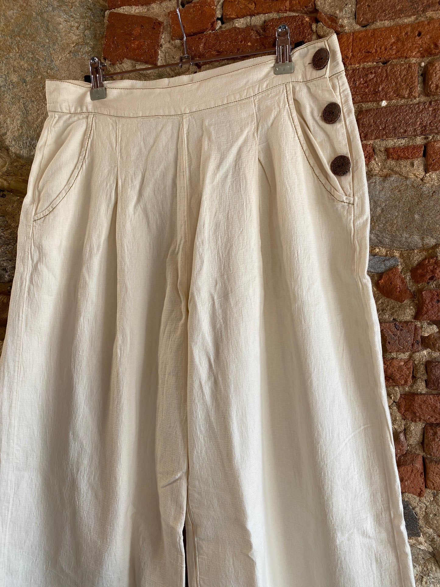 Pantalone Crop colore panna