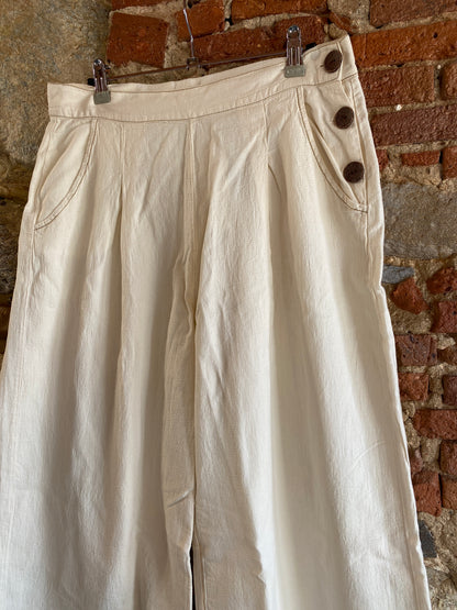 Pantalone Crop colore panna