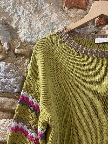 Maglia Folk verde olio