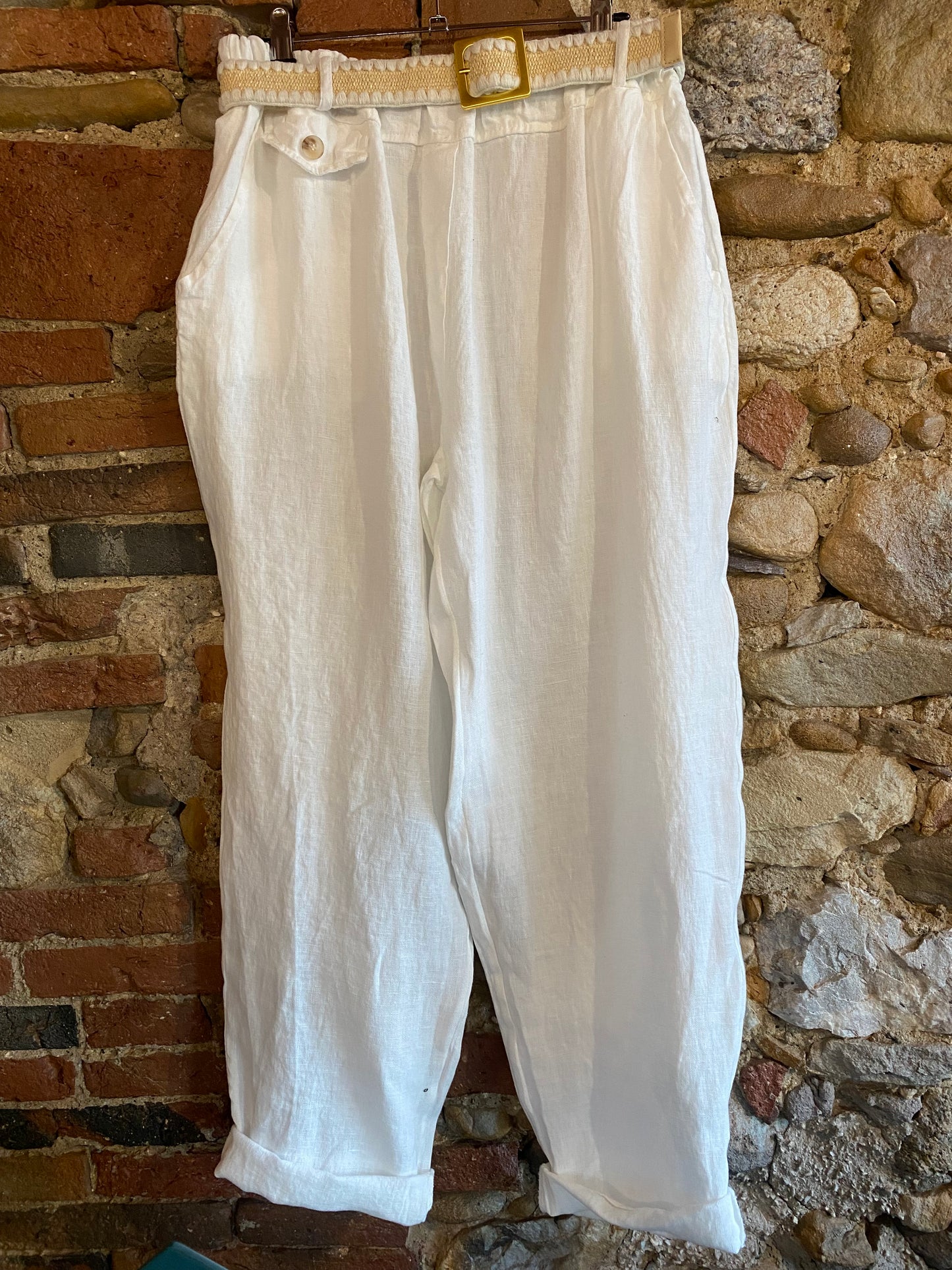 Pantalone Sweet Lino colore bianco