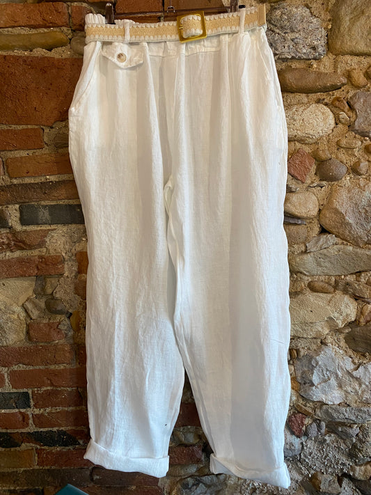 Pantalone Sweet Lino colore bianco