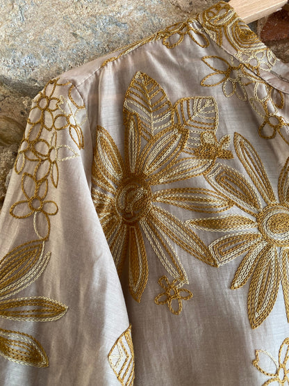 Camicia Fleur beige caldo miele