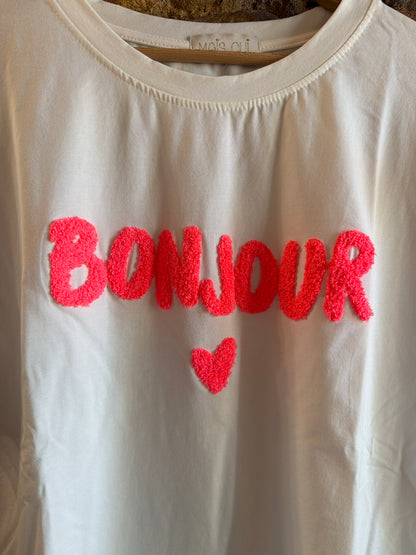 T-shirt Bonjour milk