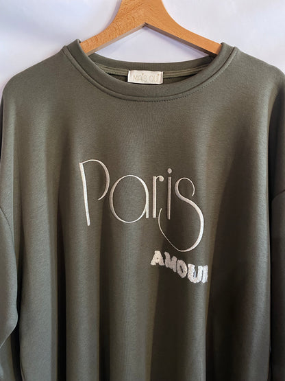 Felpa Paris Amour verde