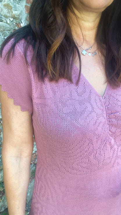 Abito in maglia di viscosa colore lampone