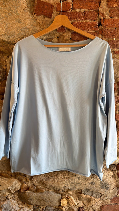 T-shirt Basic azzurro polvere
