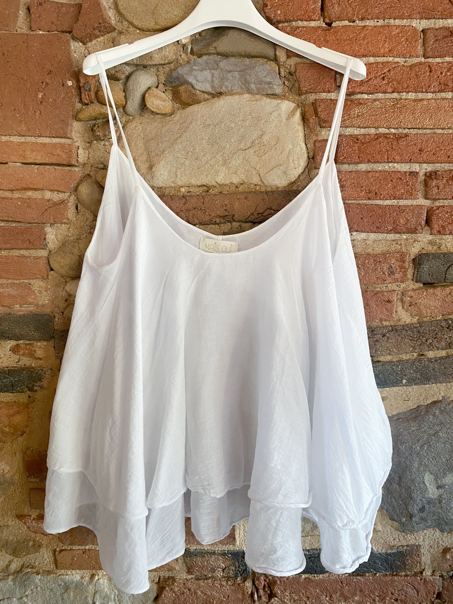 Top Miriam misto seta bianco