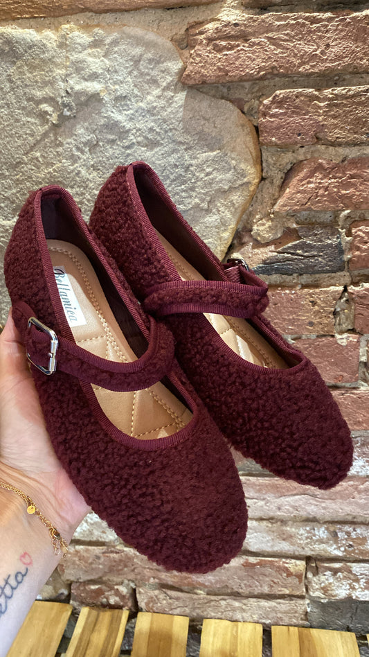 Ballerine Teddy burgundy